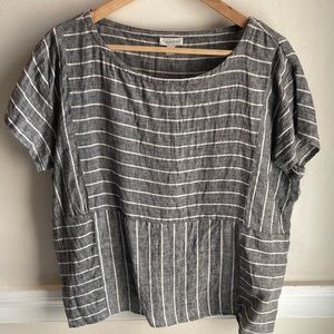 Garnet Hill Seamed Linen Top - Large